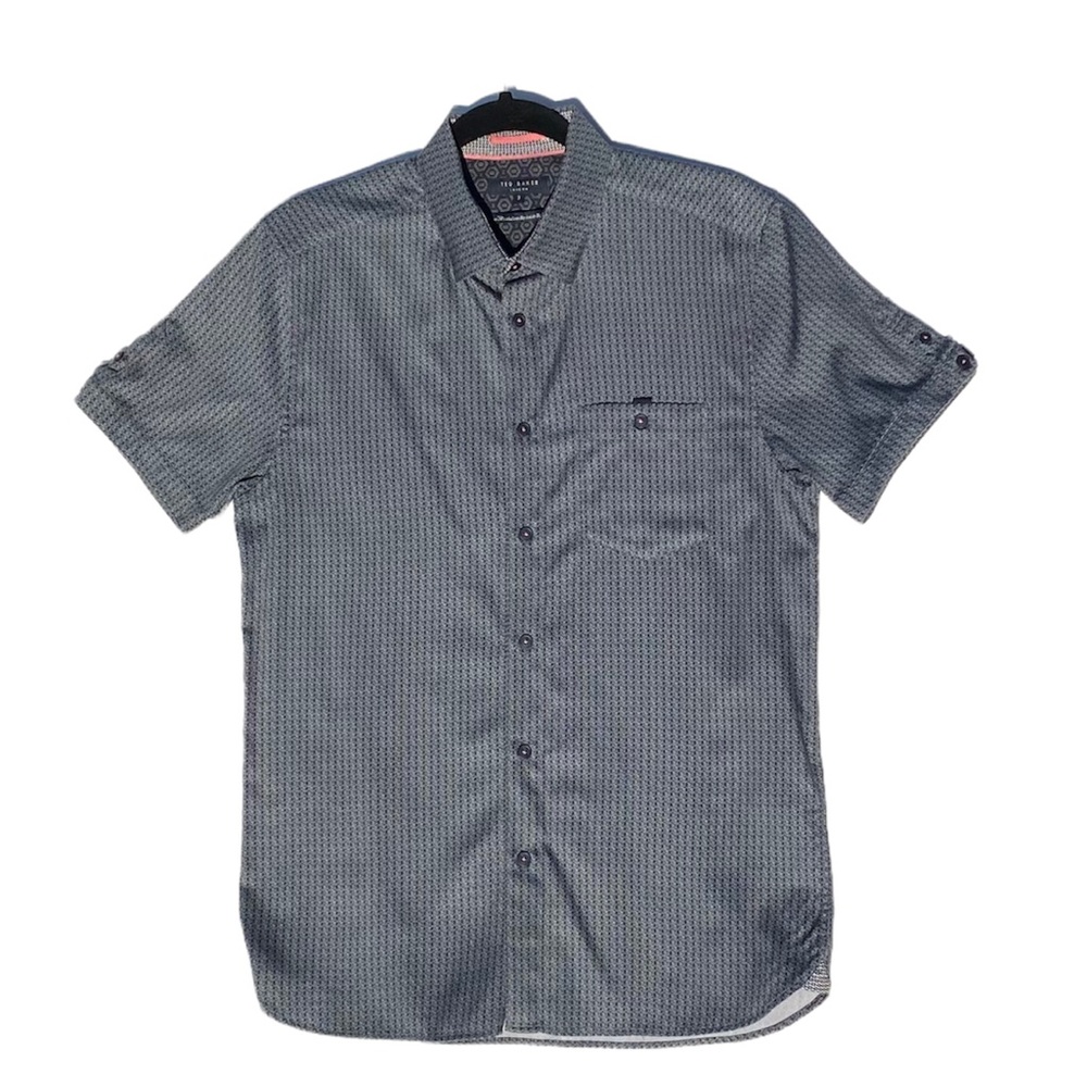 Ted Baker London size 3 mens short sleeve button down shirt